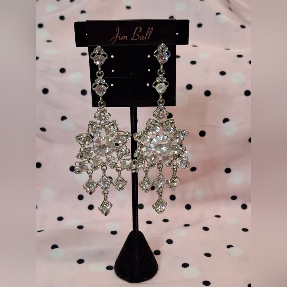Silver Crystal Drop Earrings